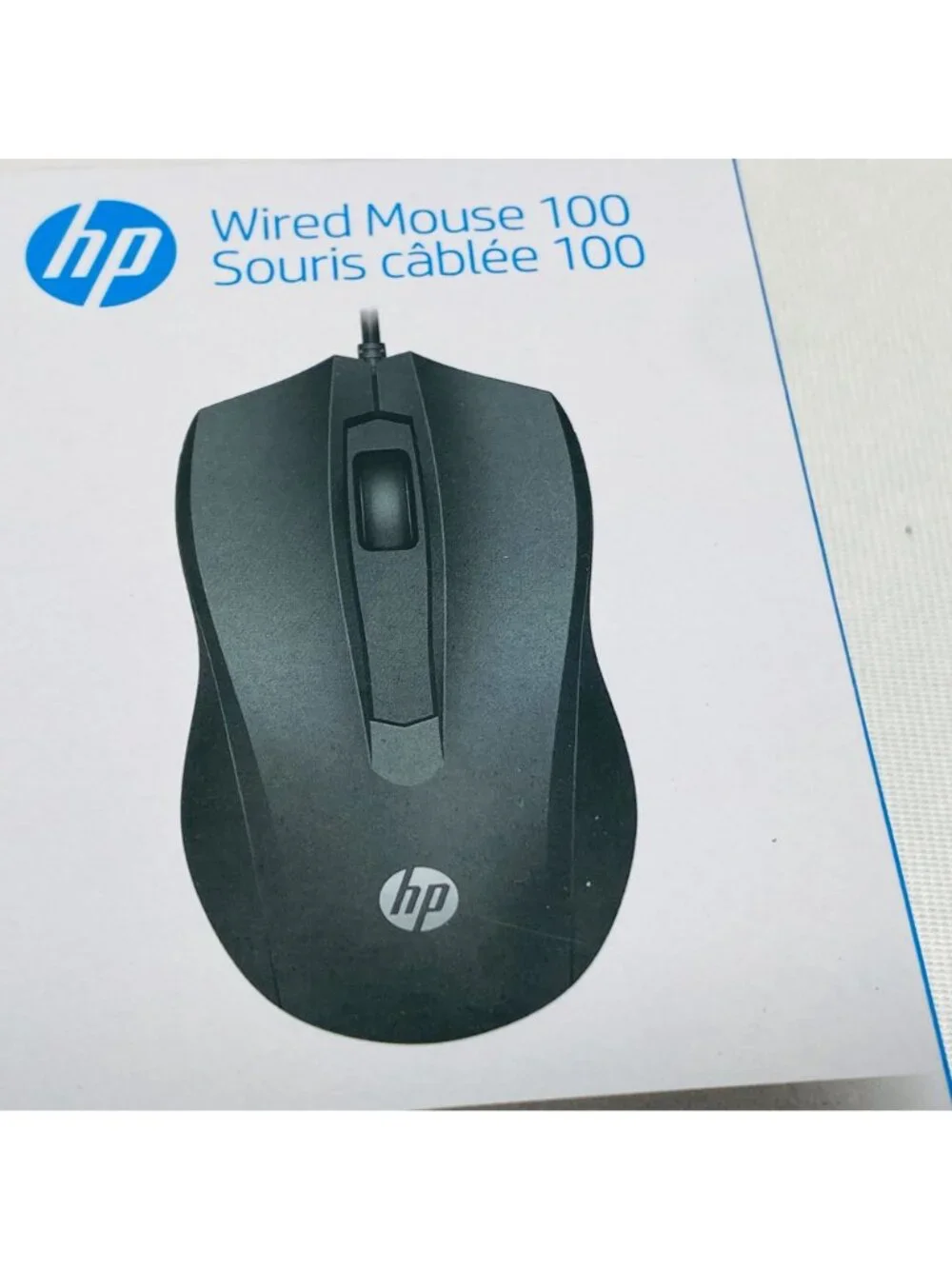 HP Wired Mouse 100 USB Optical Design 1600 DPI Ambidextrous Black